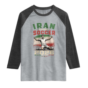 Iran Soccer Fan Gift Raglan Shirt One Nation One Team One Dream