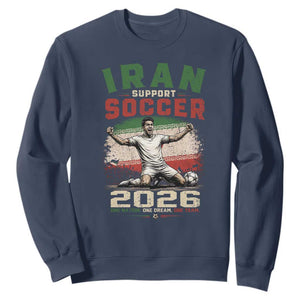 Iran Soccer Fan Gift Sweatshirt One Nation One Team One Dream