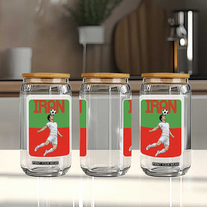 Iran Soccer Lover Glass Can Proud Persian Roots Gift