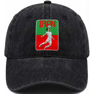 Iran Soccer Lover Washed Cotton Baseball Cap Proud Persian Roots Gift