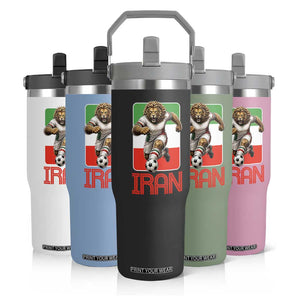 Persian Lions Soccer Fan Flip Straw Tumbler Proud Iranian Heritage Gift