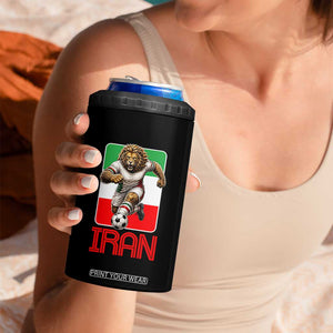 Persian Lions Soccer Fan 4 in 1 Can Cooler Tumbler Proud Iranian Heritage Gift