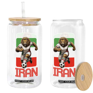 Persian Lions Soccer Fan Glass Can Proud Iranian Heritage Gift