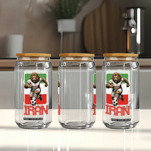 Persian Lions Soccer Fan Glass Can Proud Iranian Heritage Gift