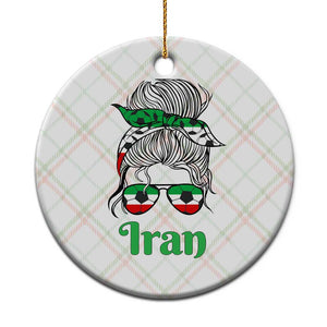 Persian Girl Power Soccer Fan Ceramic Ornament Team Iran Heritage Gift