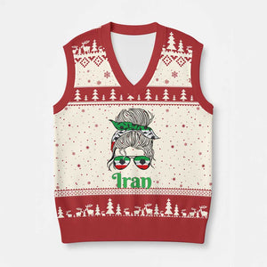 Persian Girl Power Soccer Fan V-Neck Knit Sweater Vest Team Iran Heritage Gift