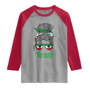Persian Girl Power Soccer Fan Raglan Shirt Team Iran Heritage Gift