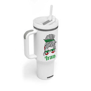 Persian Girl Power Soccer Fan Tumbler With Handle Team Iran Heritage Gift