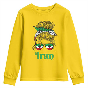 Persian Girl Power Soccer Fan Youth Sweatshirt Team Iran Heritage Gift