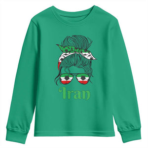 Persian Girl Power Soccer Fan Youth Sweatshirt Team Iran Heritage Gift
