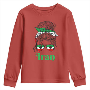 Persian Girl Power Soccer Fan Youth Sweatshirt Team Iran Heritage Gift