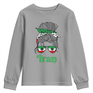 Persian Girl Power Soccer Fan Youth Sweatshirt Team Iran Heritage Gift
