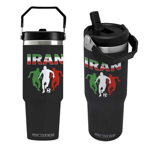Supporting Iran Soccer Fan Flip Straw Tumbler Proud Persian Heritage Gift