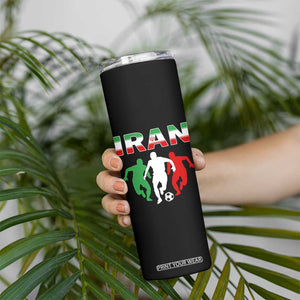 Supporting Iran Soccer Fan Skinny Tumbler Proud Persian Heritage Gift