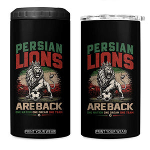 Proud Iran Soccer Fan Gift 4 in 1 Can Cooler Tumbler Persian Lions Are Back