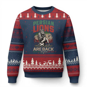Proud Iran Soccer Fan Gift Ugly Christmas Sweater Persian Lions Are Back