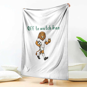 Funny Persian Lion Soccer Fan Gift Throw Blanket Off To Watch Iran