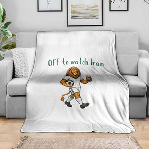 Funny Persian Lion Soccer Fan Gift Throw Blanket Off To Watch Iran