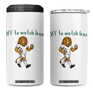 Funny Persian Lion Soccer Fan Gift 4 in 1 Can Cooler Tumbler Off To Watch Iran