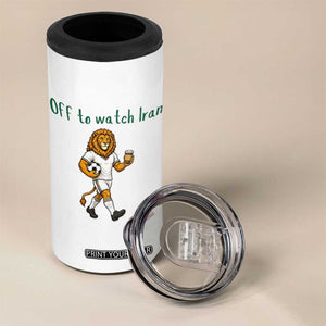 Funny Persian Lion Soccer Fan Gift 4 in 1 Can Cooler Tumbler Off To Watch Iran