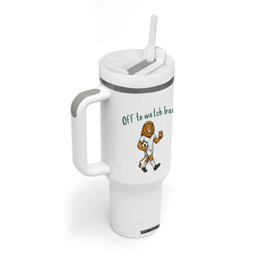 Funny Persian Lion Soccer Fan Gift Tumbler With Handle Off To Watch Iran