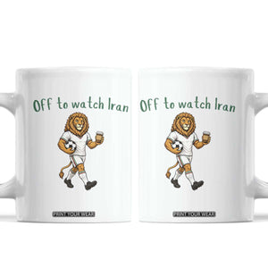 Funny Persian Lion Soccer Fan Gift Coffee Mug Off To Watch Iran