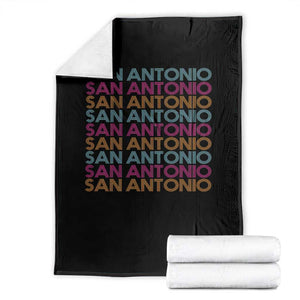 Vintage San Antonio Hoops Pride Throw Blanket Retro Basketball Fan