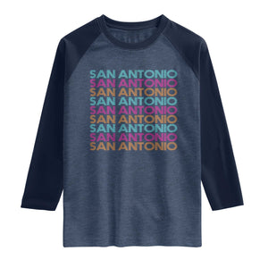 Vintage San Antonio Hoops Pride Raglan Shirt Retro Basketball Fan