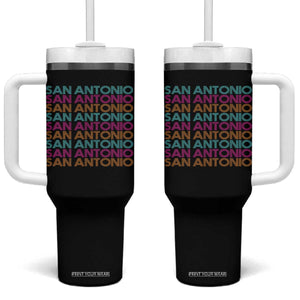 Vintage San Antonio Hoops Pride Tumbler With Handle Retro Basketball Fan