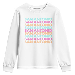 Vintage San Antonio Hoops Pride Youth Sweatshirt Retro Basketball Fan