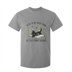 There Is No Such Thing As Too Many Books T Shirt For Kid Cute Kitty Reading Book TS12 Sport Gray Print Your Wear