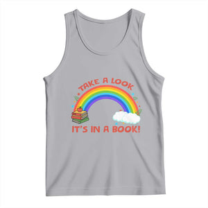 Take A Look It Is In A Book Tank Top Cute Rainbow Book Educational Quote TS12 Athletic Heather Print Your Wear
