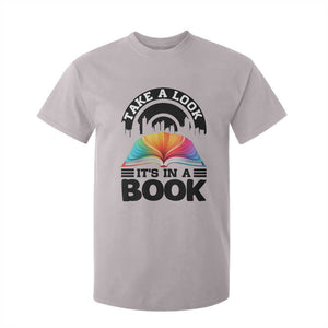 Take A Look It Is In A Book T Shirt For Kid Reading Retro Rainbow Vintage TS12 Ice Gray Print Your Wear