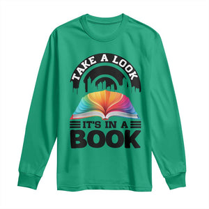 Take A Look It Is In A Book Long Sleeve Shirt Reading Retro Rainbow Vintage TS12 Irish Green Print Your Wear