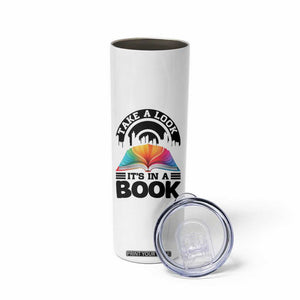 Take A Look It Is In A Book Skinny Tumbler Reading Retro Rainbow Vintage TS12 Print Your Wear