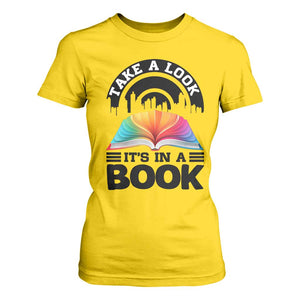 Take A Look It Is In A Book T Shirt For Women Reading Retro Rainbow Vintage TS12 Daisy Print Your Wear