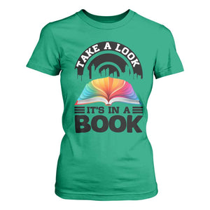 Take A Look It Is In A Book T Shirt For Women Reading Retro Rainbow Vintage TS12 Irish Green Print Your Wear