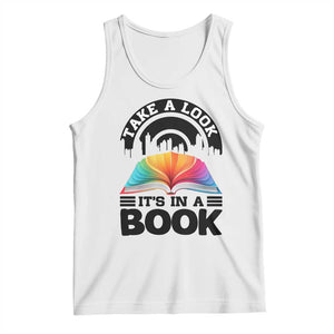 Take A Look It Is In A Book Tank Top Reading Retro Rainbow Vintage TS12 White Print Your Wear