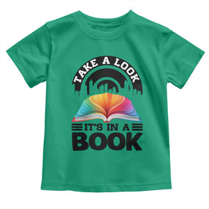 Take A Look It Is In A Book Toddler T Shirt Reading Retro Rainbow Vintage TS12 Irish Green Print Your Wear