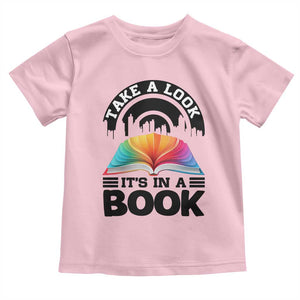 Take A Look It Is In A Book Toddler T Shirt Reading Retro Rainbow Vintage TS12 Light Pink Print Your Wear