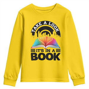 Take A Look It Is In A Book Youth Sweatshirt Reading Retro Rainbow Vintage TS12 Daisy Print Your Wear