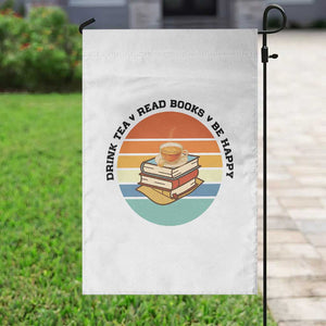 Drink Tea Read Books Be Happy Garden Flag Book Worm Tea Cup TS12 Print Your Wear