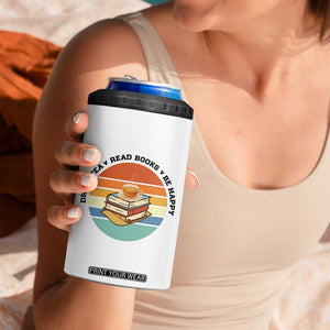 Drink Tea Read Books Be Happy 4 in 1 Can Cooler Tumbler Book Worm Tea Cup TS12 Print Your Wear