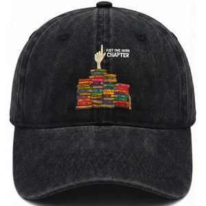 Just One More Chapter Washed Cotton Baseball Cap Funny Book Lover TS12 Print Your Wear