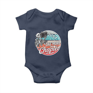 Just One More Chapter Baby Onesie Funny Skeleton Reading Book TS12 Navy Print Your Wear