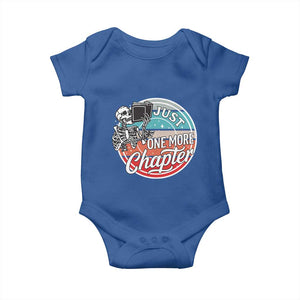 Just One More Chapter Baby Onesie Funny Skeleton Reading Book TS12 Royal Blue Print Your Wear