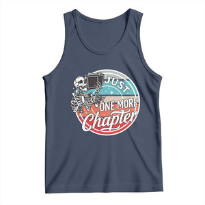 Just One More Chapter Tank Top Funny Skeleton Reading Book TS12 Navy Print Your Wear