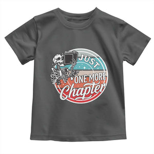 Just One More Chapter Toddler T Shirt Funny Skeleton Reading Book TS12 Dark Heather Print Your Wear