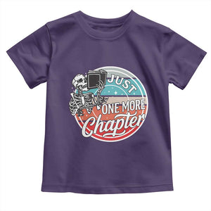 Just One More Chapter Toddler T Shirt Funny Skeleton Reading Book TS12 Purple Print Your Wear