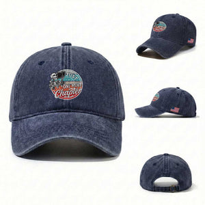 Just One More Chapter Washed Cotton Baseball Cap Funny Skeleton Reading Book TS12 Washed Cap Universal Fit Navy Print Your Wear